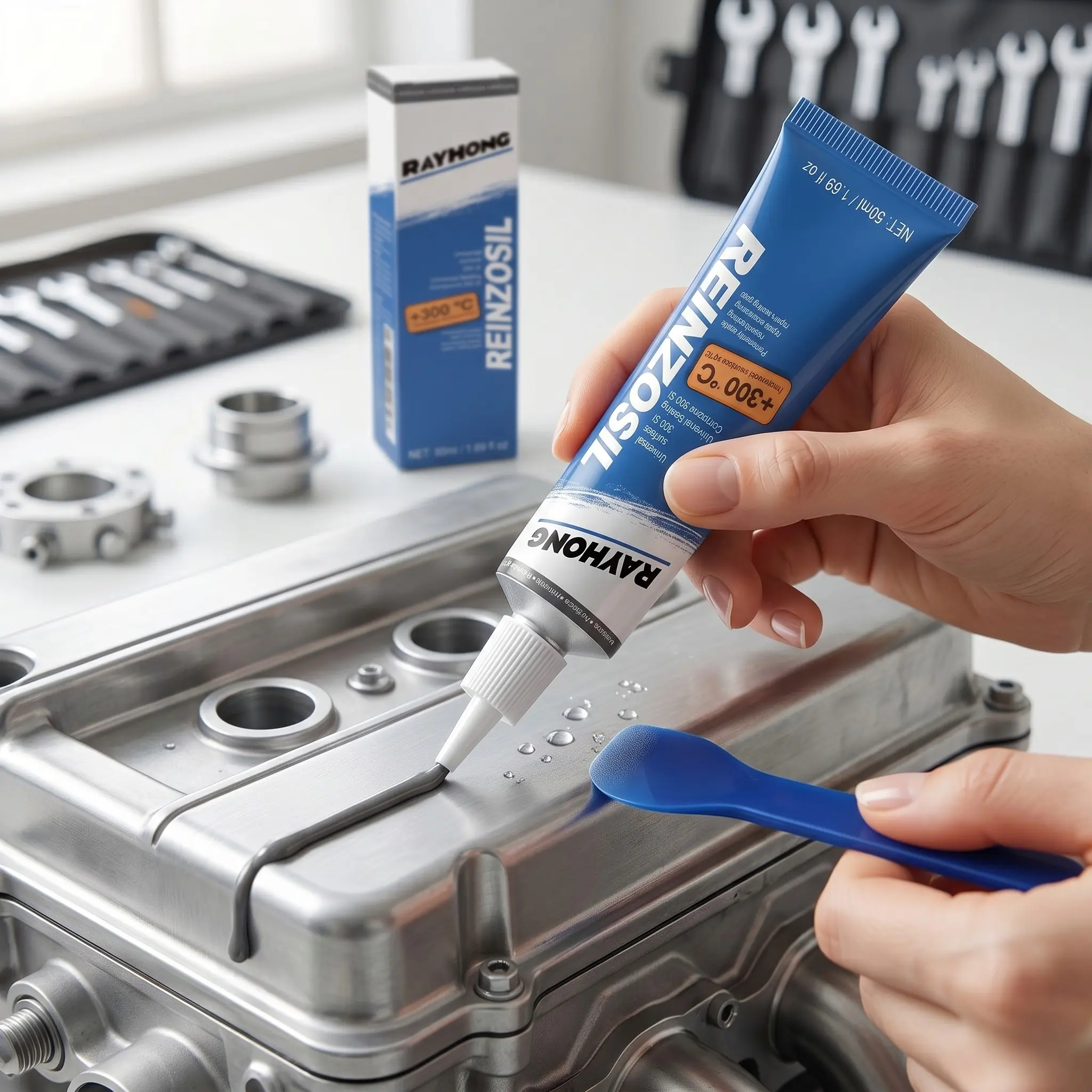 Rayhong Engine Sealant, Leak-Proof High-Temperature Resistant, Strong Adhesion, Quick Cure, Car Repair, Oil & Heat Resistant, Automotive Sealant