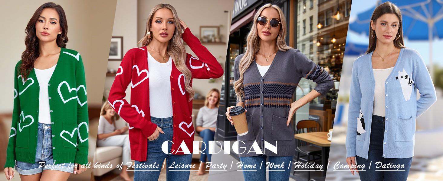 TASAMO Women's Lightweight Button Down Cardigan Sweaters Long Sleeve Classic V Neck Knit Soft Shrugs with Pocket for Spring Fall