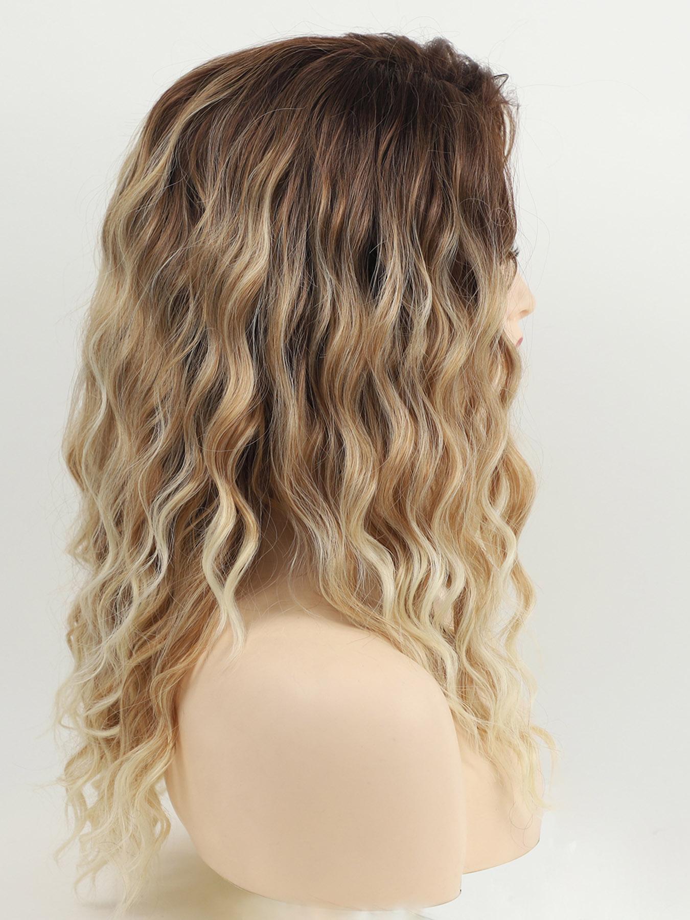 Long Wavy Wigs for Women, Gorgeous Fluffy Wigs without Bangs, Synthetic Full Machine Wigs for Party, Daily Use