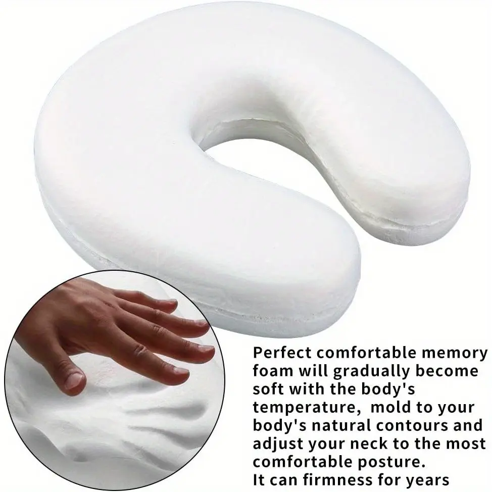 Professional Massage Pillow, Polyester Cover, Memory Foam Core, Elastic and Non-Scented, Ideal for Salons, Spas, Home Use