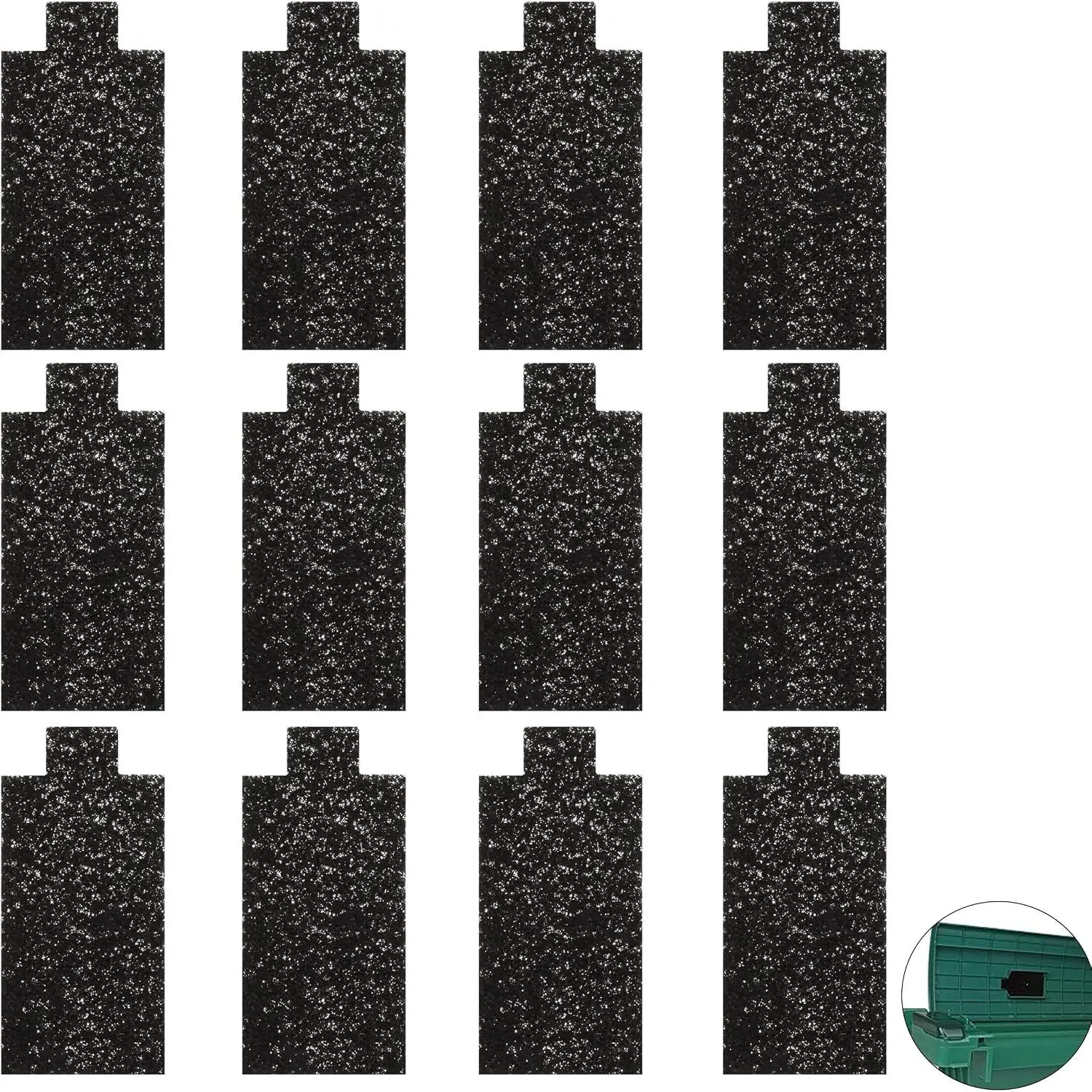 Litter Box  Filters for  Zone Semi | 12-Pack Carbon  Filters for Automatic  Litter Box Absorbing Odors Control Damp from Pets - Black
