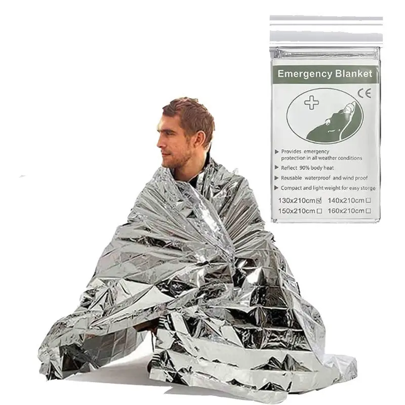 Pet Silver Color Emergency Blanket, Reflective Insulated Camping Gear, Outdoor Survival Essential, Survival Equipment, Cold Weather Protection