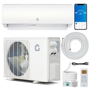 Energy Efficient 9000 BTU Wall-Mounted Mini Split Air Conditioner & Heat Pump – 20 SEER2, Inverter Ductless AC, Quiet Cooling & Heating for Rooms up to 450 Sq.Ft – WiFi & Remote Control – Easy Installation Kit
