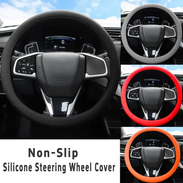 Silicone Car Steering Wheel Cover Universal Elastic Steering Wheel Booster Non-Slip Protetive Cover Car Anti-skid Accessories
