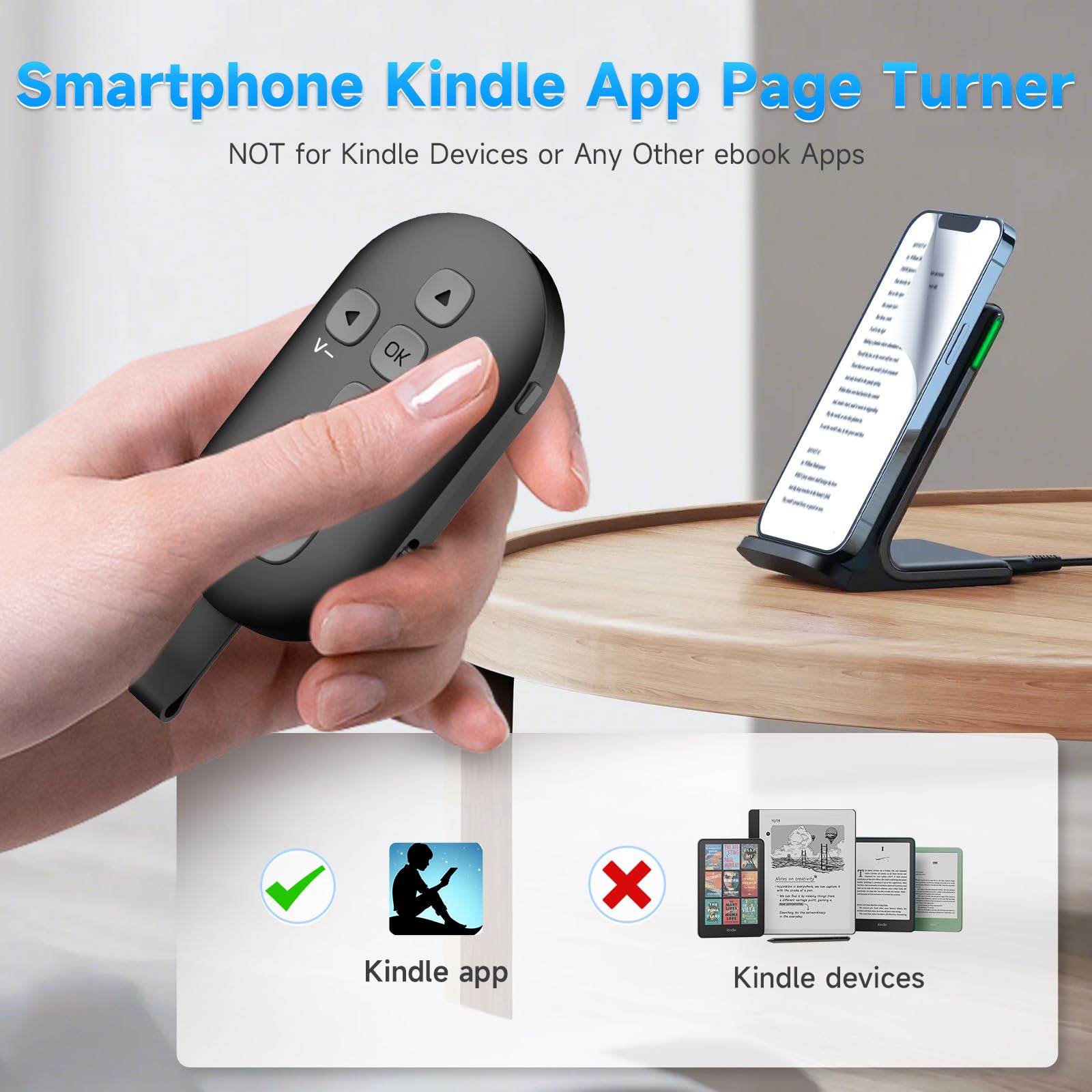 R1 Scrolling Remote Control For Phone  Page Turner App(not All Devices) Camera Shutter Controller Photo And Video Connect Via Usb-c Charge No Modes