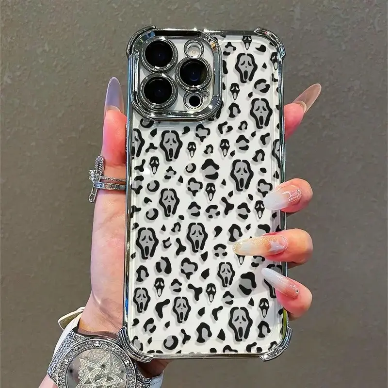 Spooky Theme Scream Mask Shockproof TPU Phone Case for iPhone Series (11 Pro/12 Pro/13 Pro/14 Pro/15 Pro/16 Pro) - Stylish Protective Cover with Effective Drop & Impact Defense, Trendy Tech Accessory, Ideal Holiday Gift