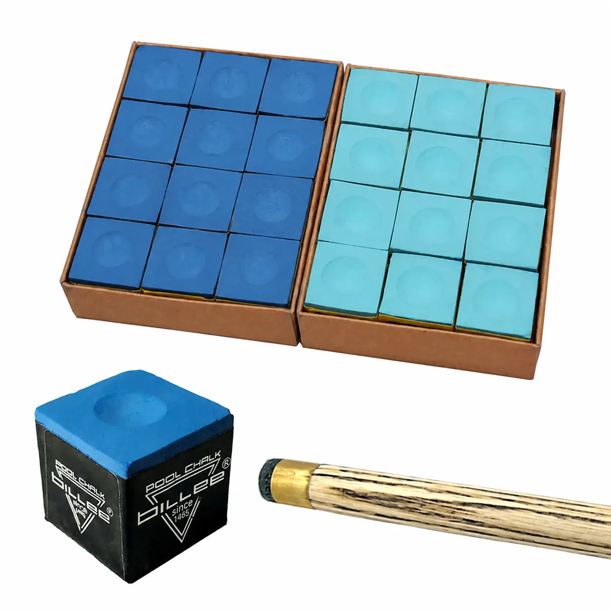 Premium Billiard Cue Chalk - Soft Leather Tip Applicator, Ergonomic Chalk Holder, Non-Dust High-Grip Formula for Cue Ball Spin, Enhanced Control