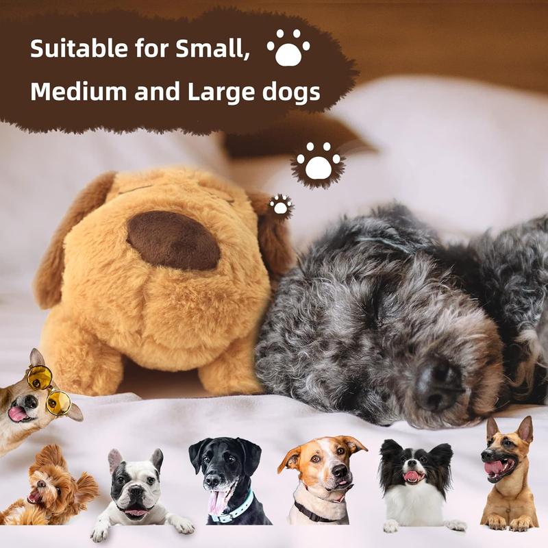 Dog Anxiety Companion Sleep Simulation Heartbeat Plush Toy, Calming Plush for Aggressive Chewers, Durable Chew Toy, Cute Dog Plush for Calming, Pet Chew & Interactive Toy, Dog & Cat Accessories
