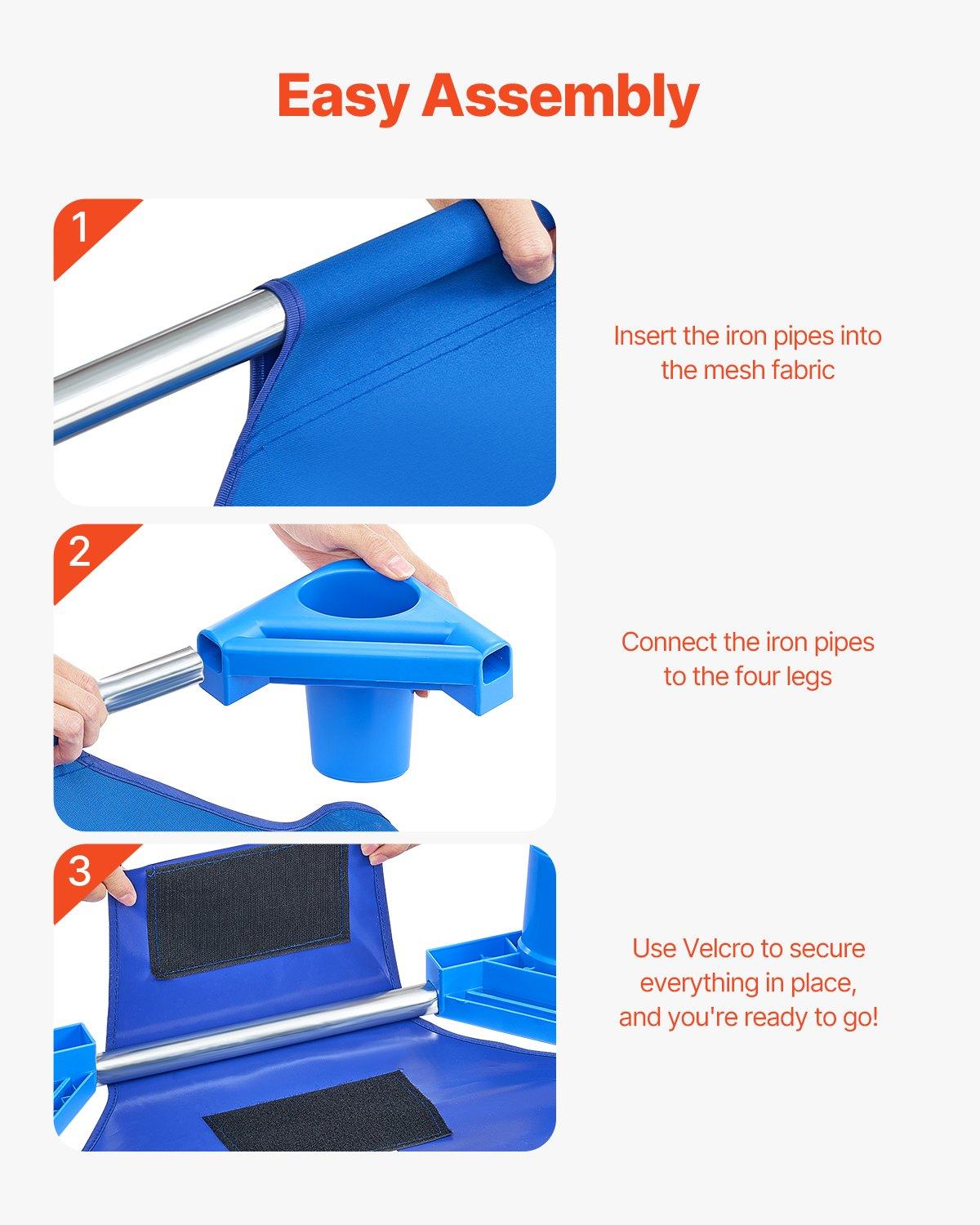 VEVOR Stackable Kiddie Cot, Pack of 6,  Portable Toddler Nap Cots, Standard Size 52" L x 23" W Daycare Cots for Kids, Preschool Classroom Daycare Beds for Sleeping, Resting, Naptime, Blue