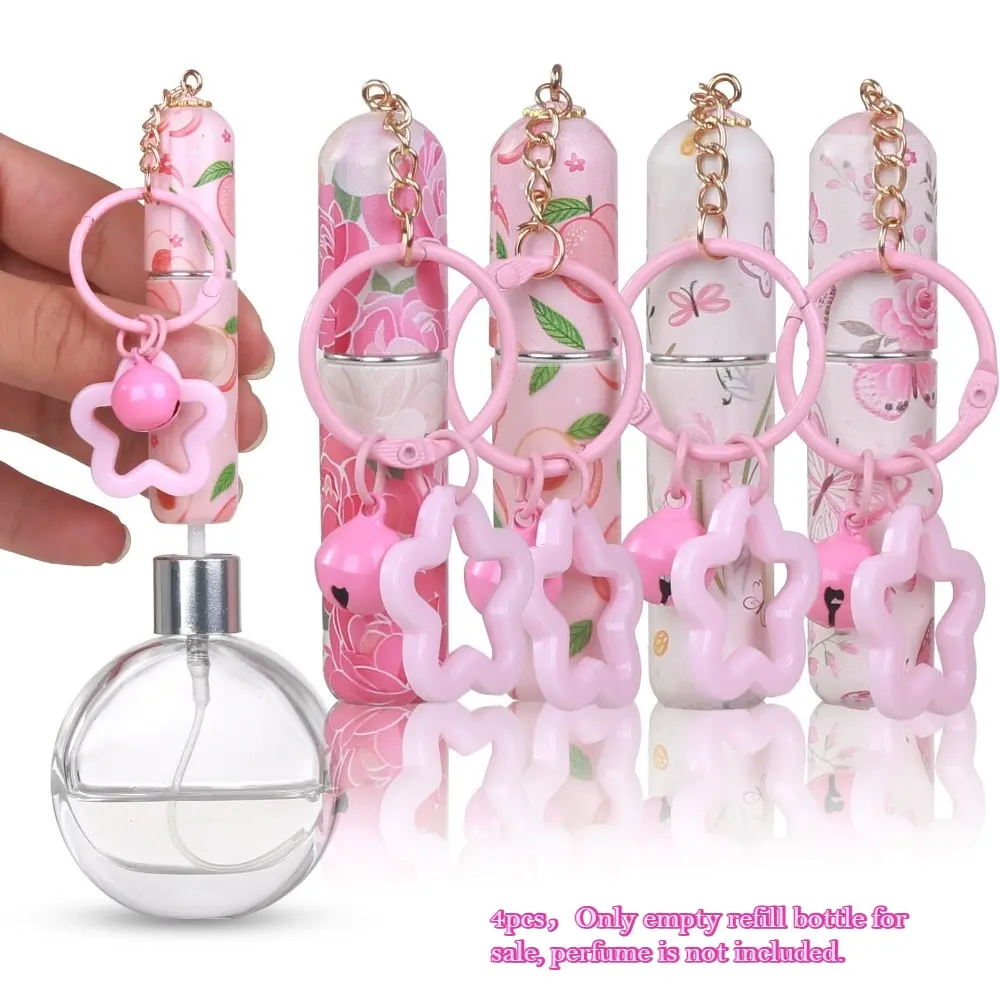 5ML Portable Travel Perfume Refill Bottle, Bottom‑Fill Perfume Vial, Keychain Pendant Accessory, Valentine's Day Gift