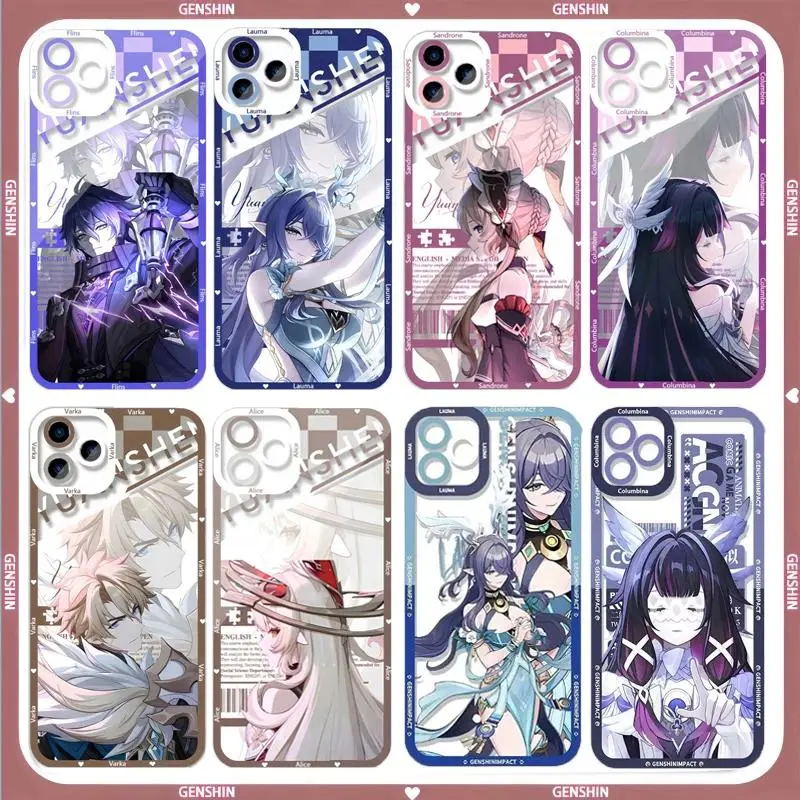Genshin Impact Flins Columbina Varka Sandrone Custom Smartphone Case, Cellphone Accessories for iPhone 17 Pro Max, 16, 15, 14, 13, 12, 11 Pro Max & Air Devices