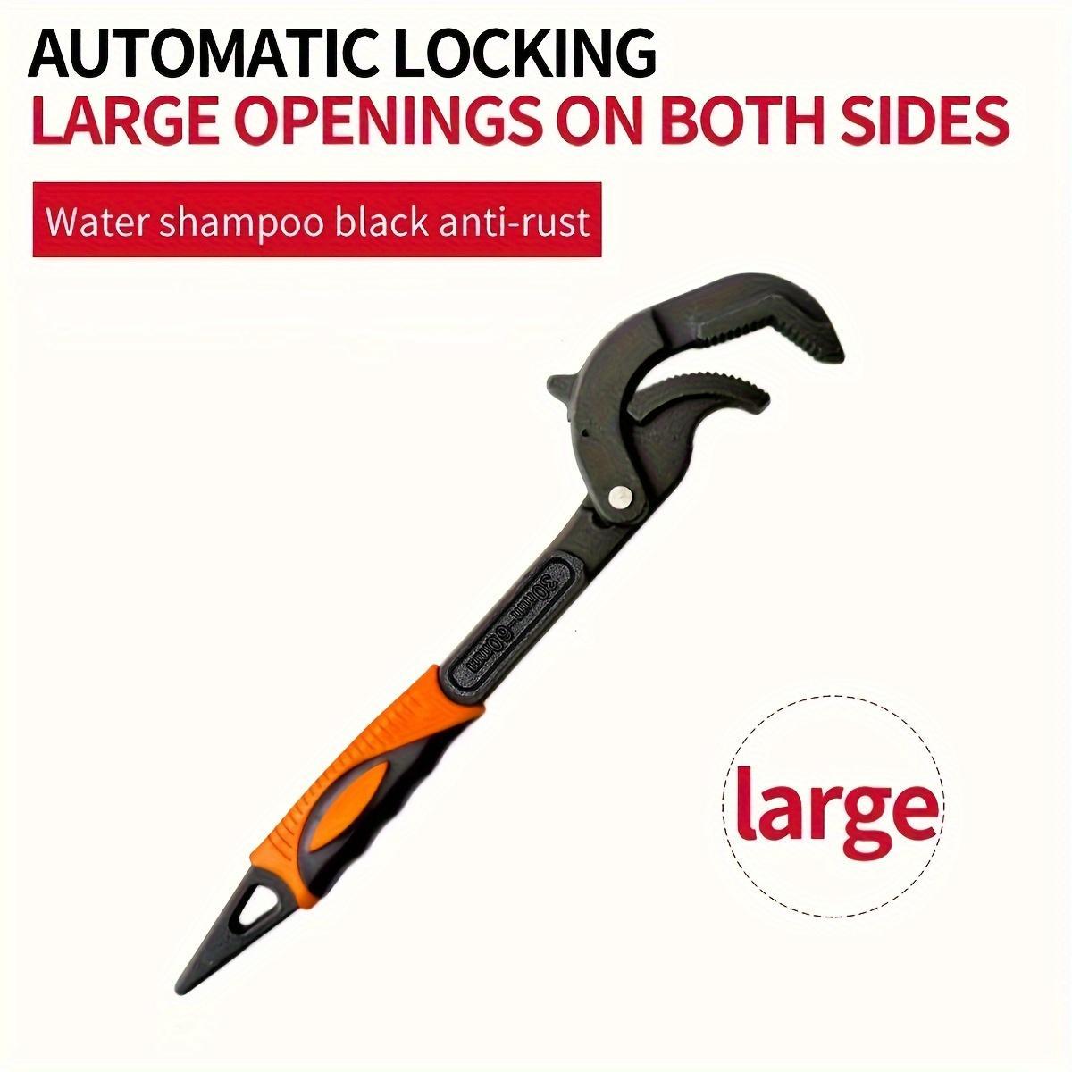 2024Universal Multi-functional Wrench, Multifunctional Quick Opening Pipe Clamp, Automatic Locking Wrench Tool, Household Repair Tool, Quick Opening Pipe Wrench Plate Tool, Portable Movable Wrench