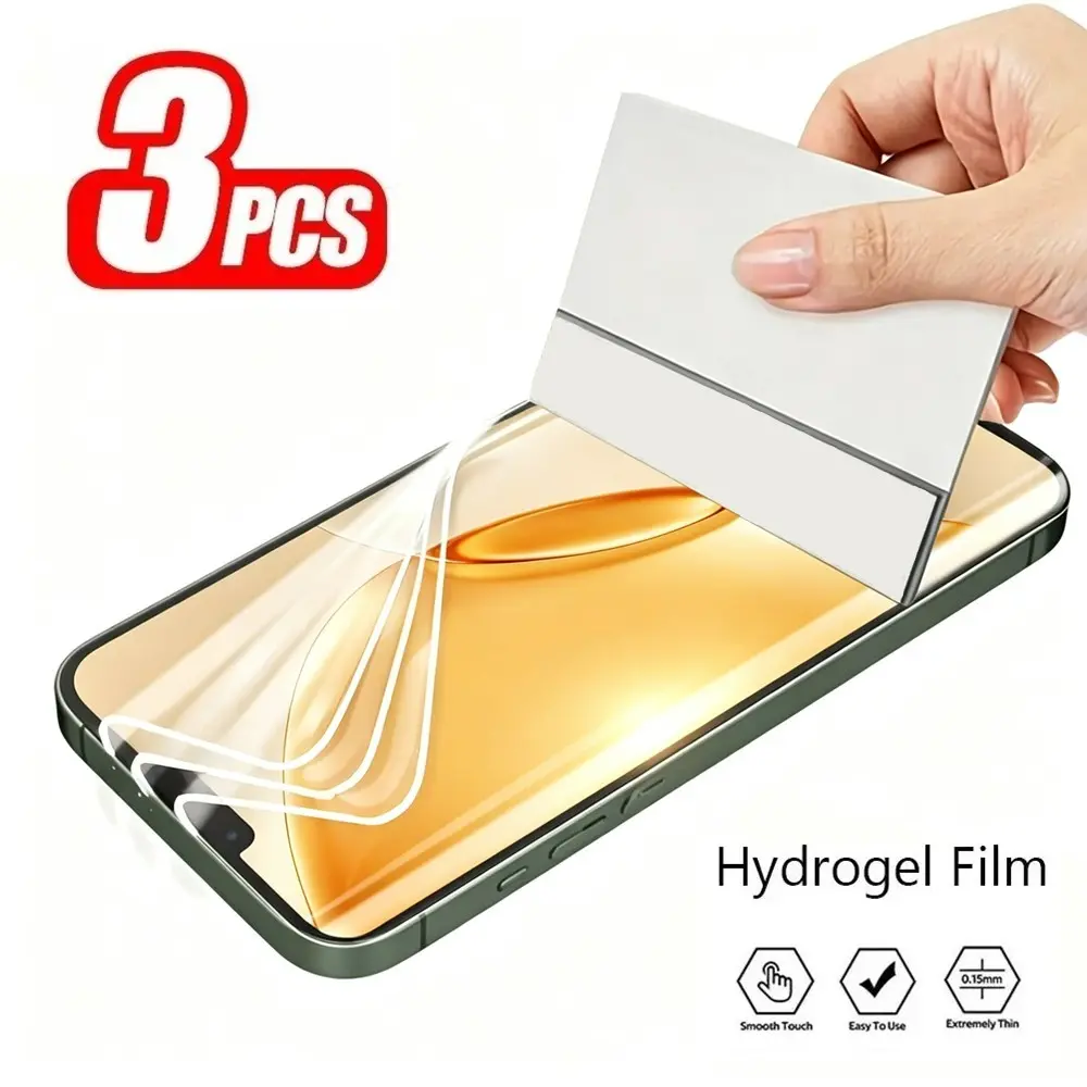 3Pcs Soft HD Hydrogel Film For Realme 16 16 Pro 16 Pro+, Full Coverage Transparent Screen Protector Film For Realme 16 Pro Plus 15 15 Pro 15T 14 Pro 14 Pro+ 14x 14 Pro Lite Touch Sensitive High Definition