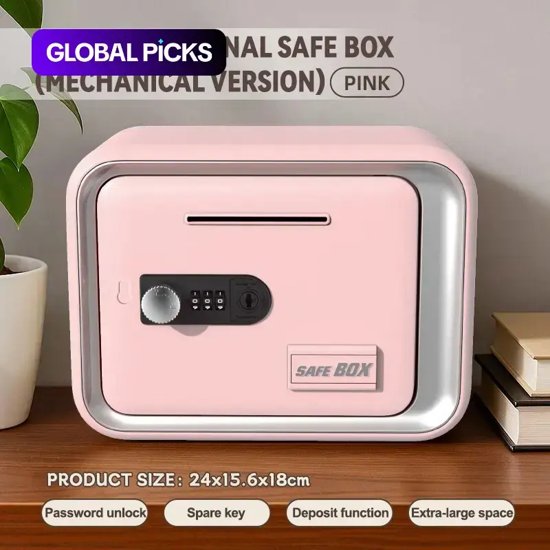 Home Mini Password Lock Safe Box, Mechanical Safe Box, Durable Abs Material, Large Size Reinforced Packaging, Coin Bank Small Box, Ideal Gift for Kids, Security Safe #GLOBAL PICKS