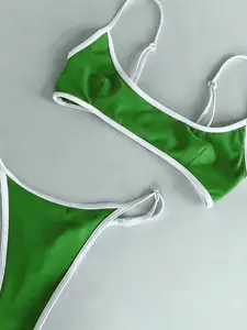 2026 New Solid Color Swimsuit 2-Piece Set, Sexy Women's Split Bikini, Summer Beach Swimwear, Trendy and Comfortable Design
