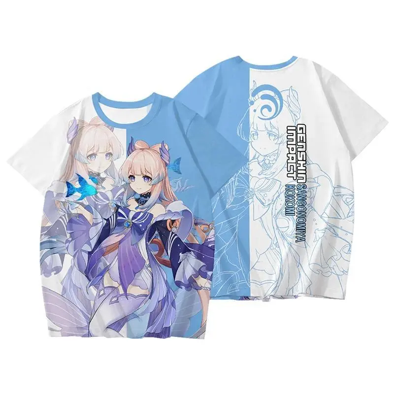 Anime Genshin Impact Role Playing T-Shirts 3D Print Men Women Short Sleeve T Shirt Oversized Harajuku Y2k Tops Tees Man Clothing