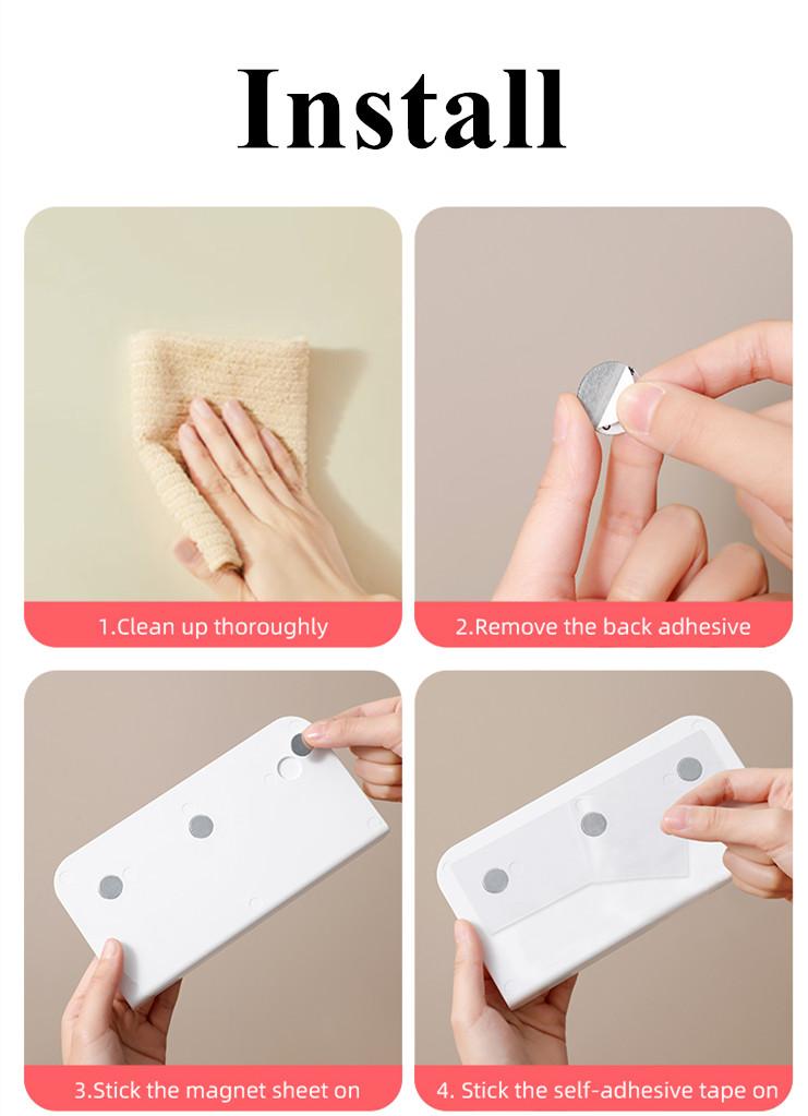 Remote Control Magnetic Tape Storage, Wall Mounted No Drilling, Wall Mountable, Strong Magnetic Patch Plug Board, Fixed Hook, Space-Saving Design, Easy Installation, Room Organizers