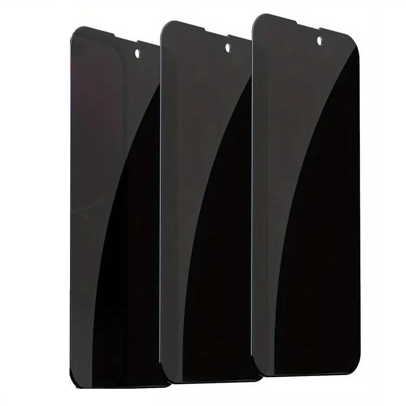 HD Privacy Anti Spy Tempered Glass Screen Protector 3 Pack for iPhone Series Full Coverage Black Edge Anti Scratch Oil Repellent High Definition Clear Protection HD Privacy Anti Spy Tempered Glass Screen Protector 3 Pack for iPhone Series Full Coverage Black Edge Anti Scratch Oil Repellent High Definition Clear Protection