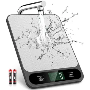 10kg/22lb Digital Kitchen Food Scale, Measures Grams & Ounces for Baking Cooking Coffee Package Postage Weighing, 6 Units, Tare Function, LCD Display, Easy Clean Stainless Steel