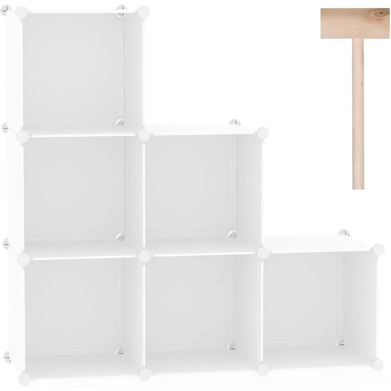6-Cube Storage Organizer Cube Shelf Closet Storage Bookcase, Milky | Stackable Cubby Storage, Bookshelf, Portable Plastic Storage Closet Organizer, DIY Modular Shelving Units for , Wardrobe