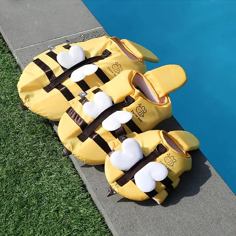 ins Little Bee Dog Life Jacket Cute Pet Swimming Clothes Summer Outdoor Summer Buoyancy Vest Cool