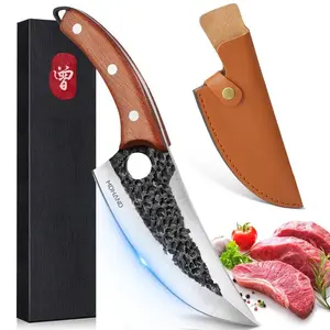 Knife Japan Kitchen Upgraded Viking Knives with Sheath Hand Forged Butcher for Meat Cutting Japanese Cooking Sharp Cleaver Chef and Outdoor Camping, BBQ#DealsForYouDays
