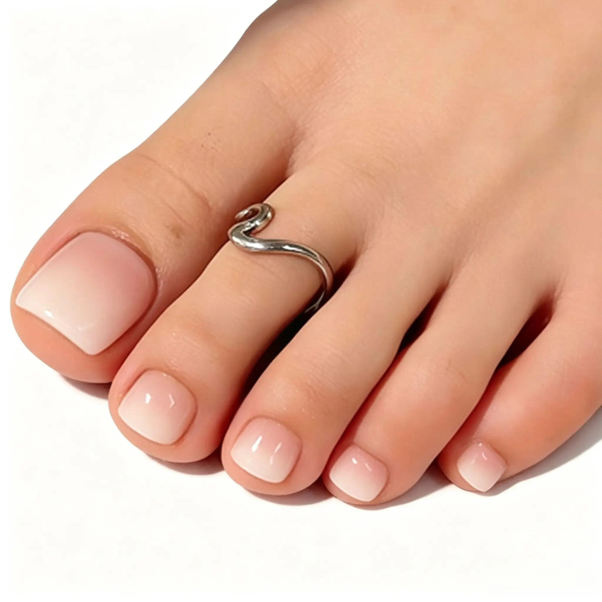 Nude Gradient Toe Nails, Square Fake Toenails, Minimalist Nail Extensions, 24 Pieces Set, Perfect for Daily Use, Glossy False Nails, Toe Nail Tips