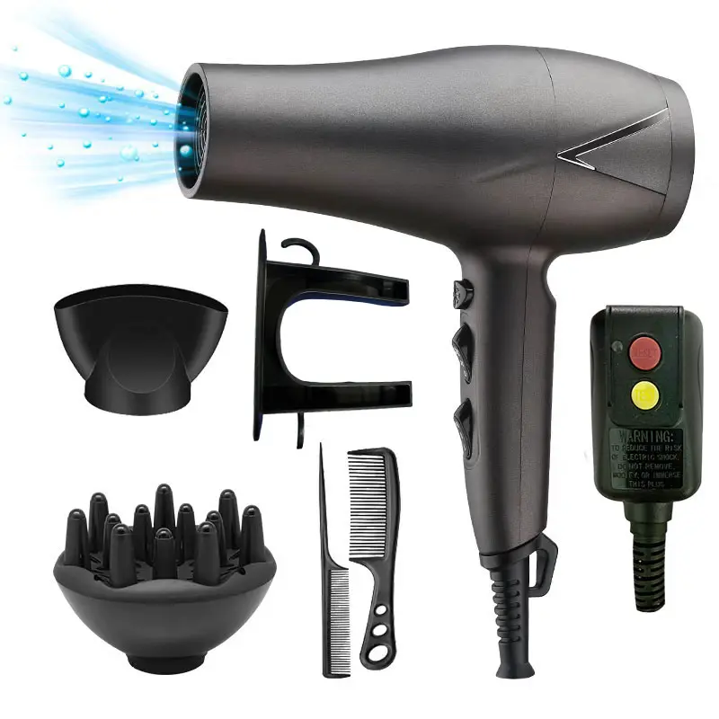Hair dryer for home use, featuring powerful motor, quick drying, and hair protection. Equipped with a diffuser, nozzle, nozzle comb, 3 combs, and a hanger. Suitable for use at home, on trips, and in salons. An excellent gift for friends and family.