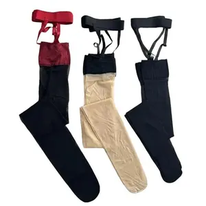 3 pairs Women High Waist Suspender Stockings Elastic Sheer Over Knee Socks Fashion Decor Socks for Daily Party Wear