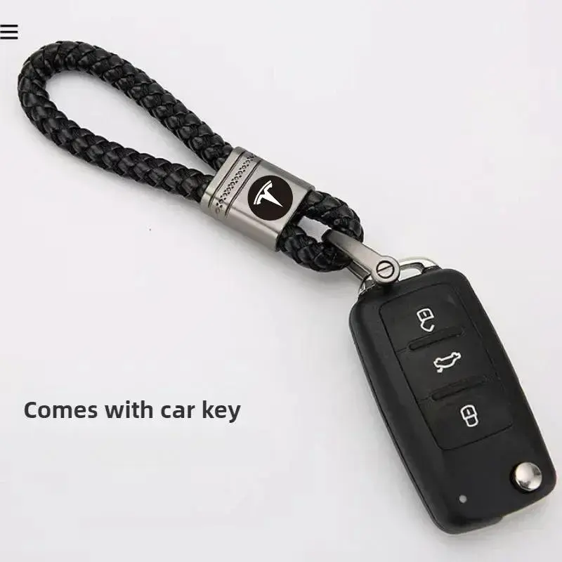 New hand-woven leather keychain for car keychainsFor Tesla Model S Model X Model Y Cybertruck Model 3 Model Y