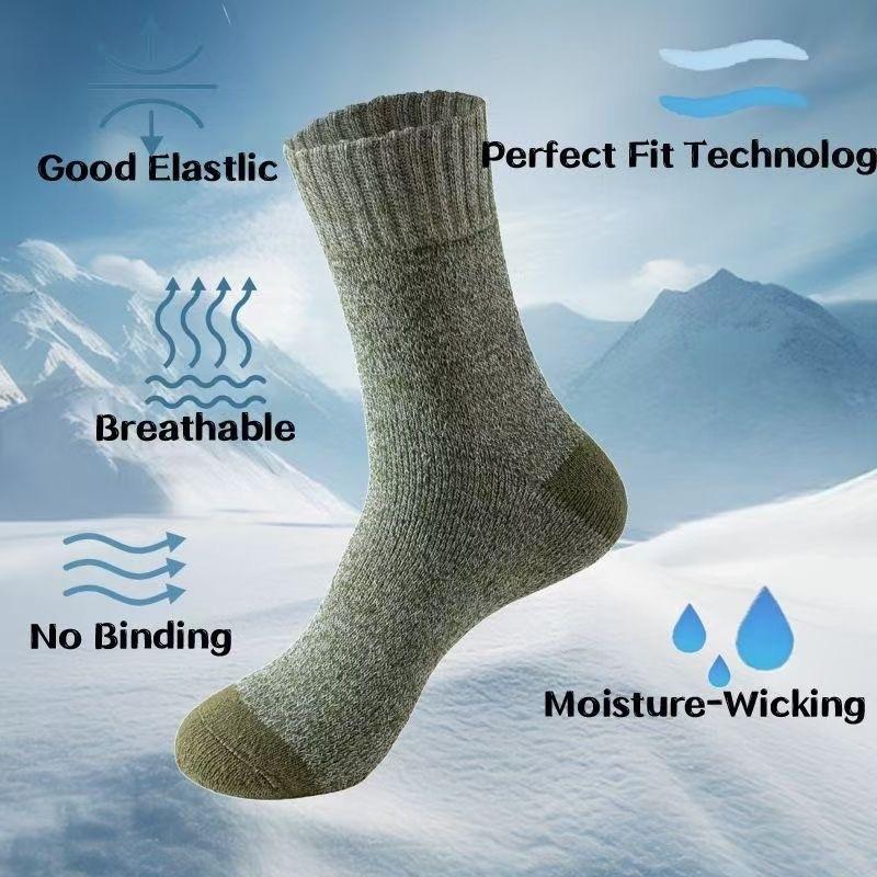 2026 New Arrival Unisex Winter Velvet Socks – Thickened Terry Towel Bottom, Medium Tube Cold-Proof Thermal Mountaineering Socks