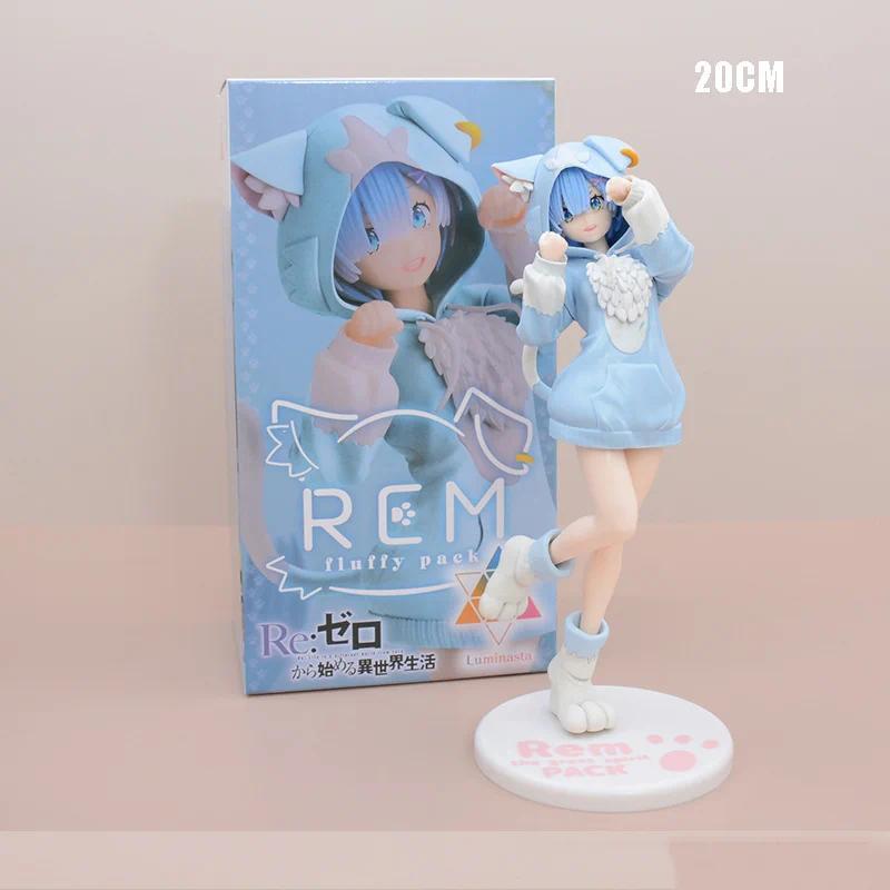Anime Re:Zero kara Hajimeru Isekai Seikatsu Rem Figure Model Ram Puck Starting Dresses PVC Emilia Collection Gift Toy
