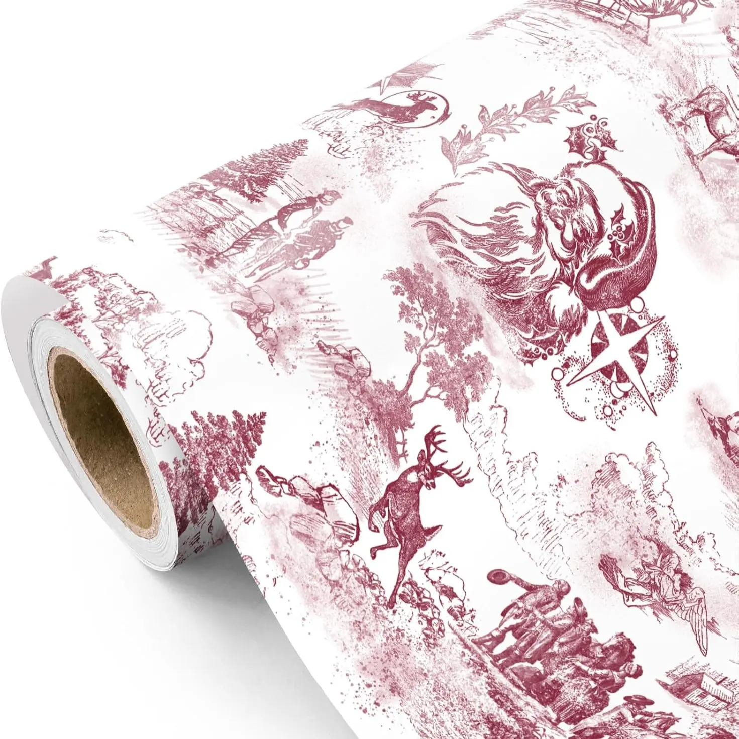 Christmas Gift Wrap Roll 17.3x16.4ft, Snowflake Design, High-Quality Offset Paper, DIY Craft Material, Floral Box Packaging