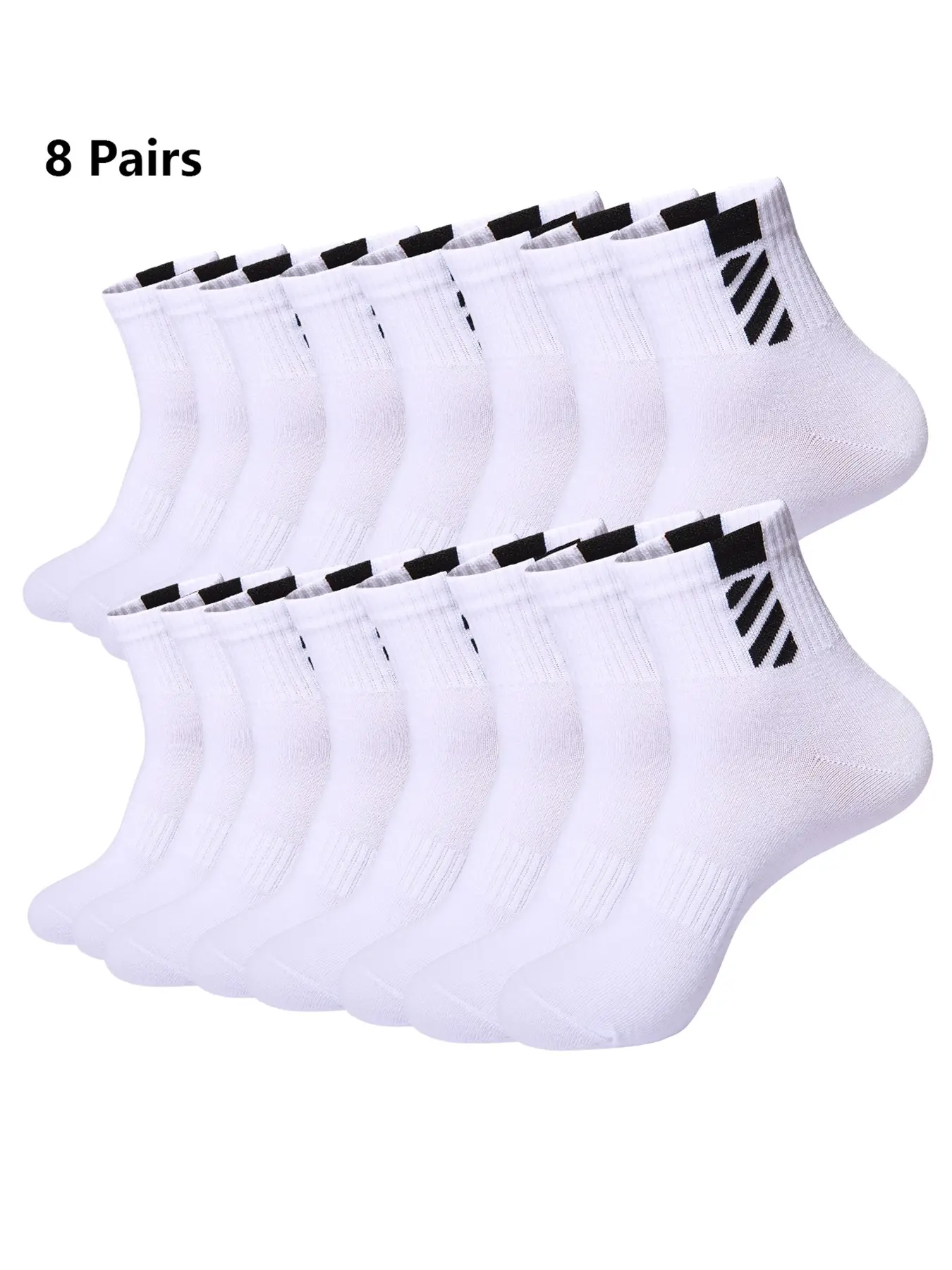 8 Pairs Breathable Quick Dry Crew Socks for Men Women, Athletic Sports Running Socks, Casual Daily Socks, Comfortable and Durable