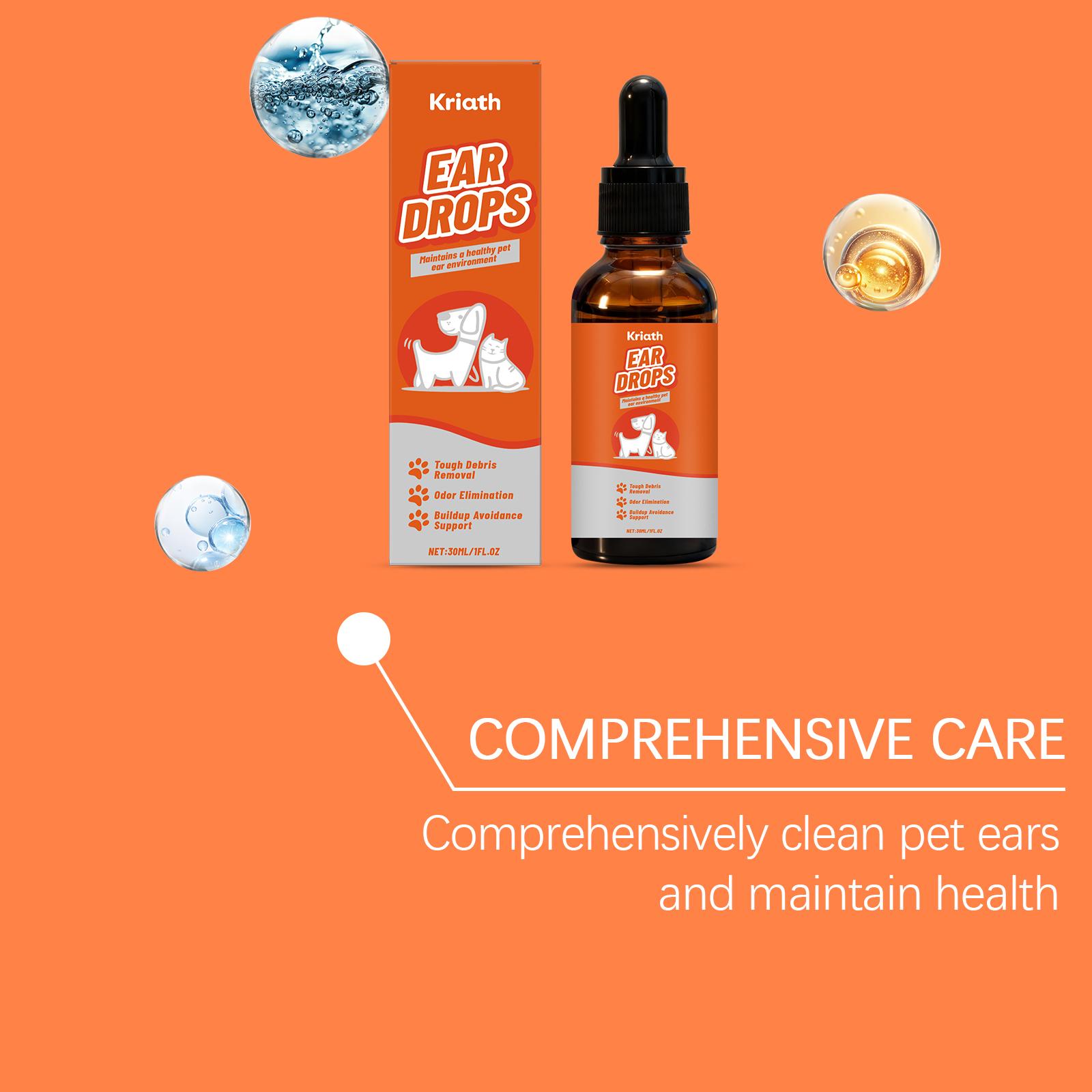 Kriath Pet Ear Care Agent With A Mild Formula Cleans The Ear Canal And Keeps The Ears Fresh. Daily Care Agent