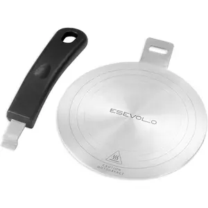 Detachable 5.5 Inch Stainless Steel Induction Adapter Heat Diffuser Plate for 12 Cup Moka Pot, Induction Adapter for Gas Stove and Glass