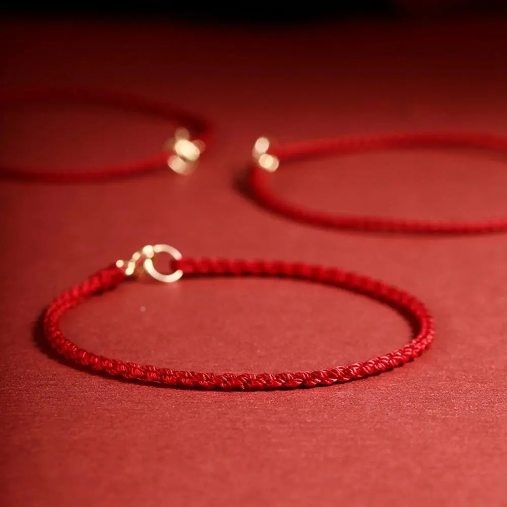 Handmade Red String Bracelet With Gold Plated Clasp Red Cord Jewelry For Men Women Unisex Kabbalah Protection Charm Bracelet