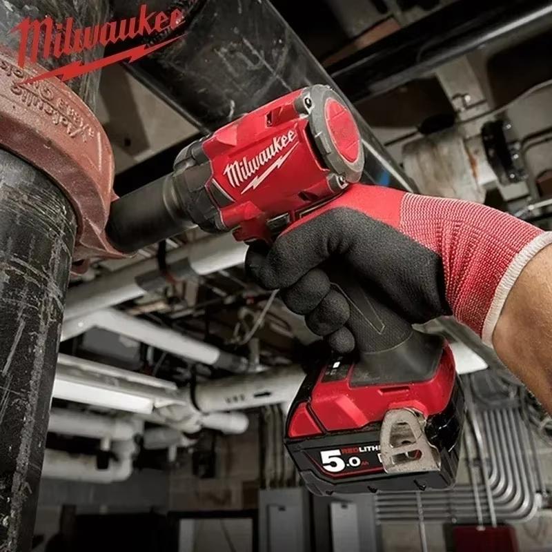 Milwaukee FIW212 M18 18V Cordless Impact Wrench 500Nm Brushless Motor with Battery Kit for Car Maintenance, Construction & Furniture Assembly  Specialty Hand Tools