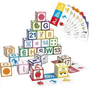 Magnetic Alphabet Blocks for Toddlers 1-3, 26 PCS ABC & Number Stacking Blocks with 9 Learning Cards, Educational Montessori STEM Toys for Kids Ages 3+, MontessoriToys for Boys Girls Giftsfidget toys