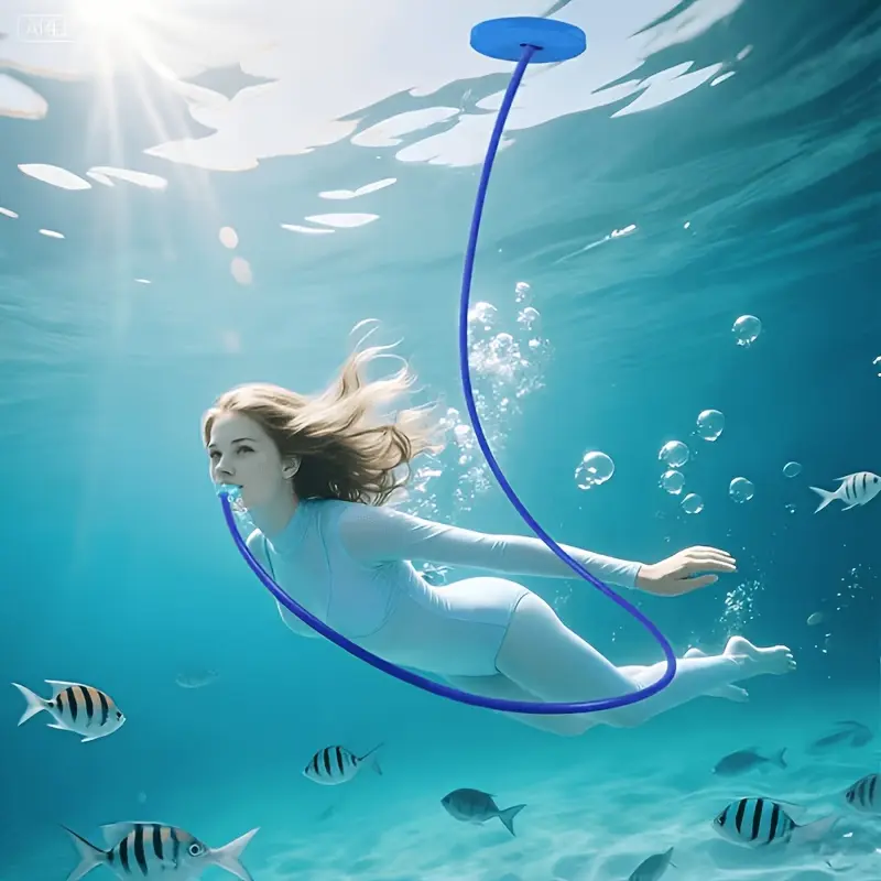 2-meter extended snorkel tube, with anti-asphyxiation design, suitable for swimming, snorkeling, diving or underwater cleaning. This oxygen supply device for breathing is the perfect gift choice.