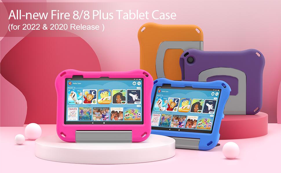 Fire HD 8 Tablet Case for, Kindle Fire 8 Case(12th/10th Generation, 2024/2022/2020 Release)-Auorld Lightweight Shockproof-Proof Cover with Handle Stand for Kindle Fire HD 8/8 Plus Tablet-Blue