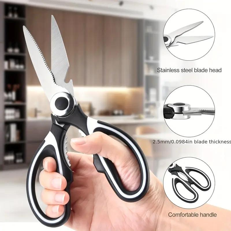 [Stainless Steel Scissors] 3pcs Heavy Duty Stainless Steel Kitchen Scissors | Food Grade Cooking Shears for Cutting Meat, Food, Fish, Poultry | Multipurpose Sharp Sissors for Dishwasher Safe