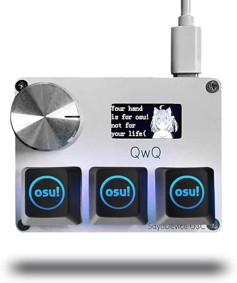 SayoDevice O3C OSU Keyboard Rapid Trigger Hall Switches Magnetic Linear Switches Keyboard with Knob and Screen,Copy Paste,Scut,Macro swap Mini