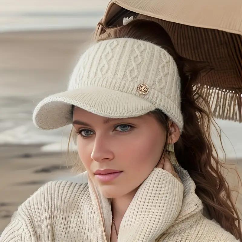 Women's Warm Knitted Baseball Cap - Thick, Warm, and Elastic, Adjustable Size, Suitable for New Year Celebrations