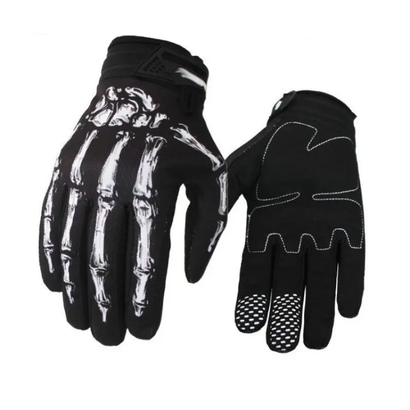 Skeleton Pattern Motorcycle Riding Gloves, Waterproof Sports Gloves, Outdoor Cycling Gloves, BMX Protective Gloves, Motorbike Protective Gear, Ideal for Halloween and Holiday Gifting