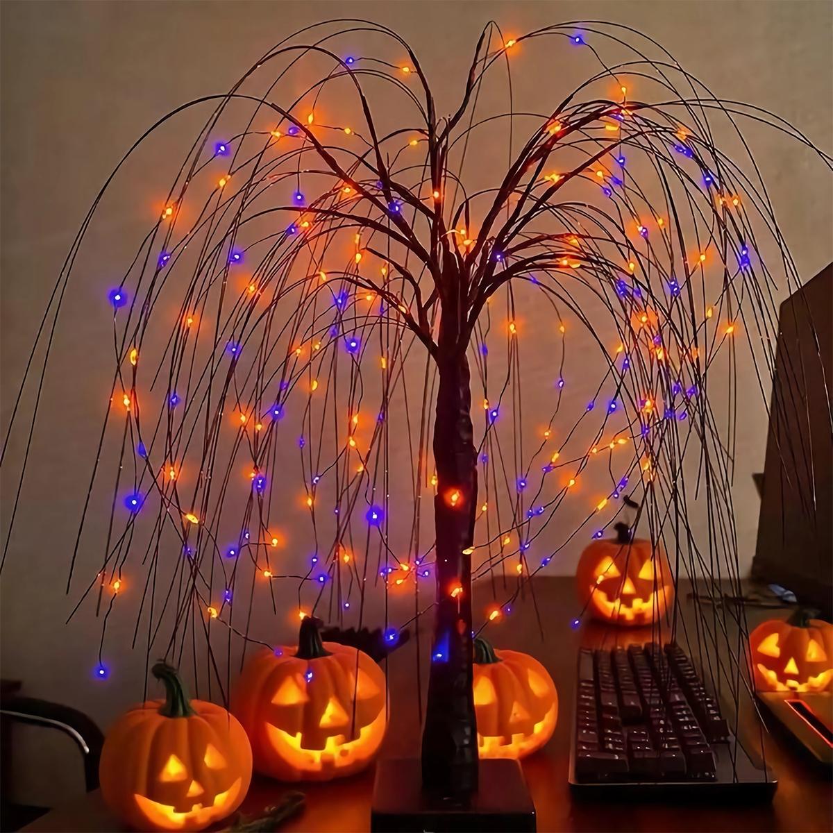 192 LED Halloween Willow Tree Holiday Decoration, Indoor Family Party Decor, Perfect for Halloween Home Festive Display