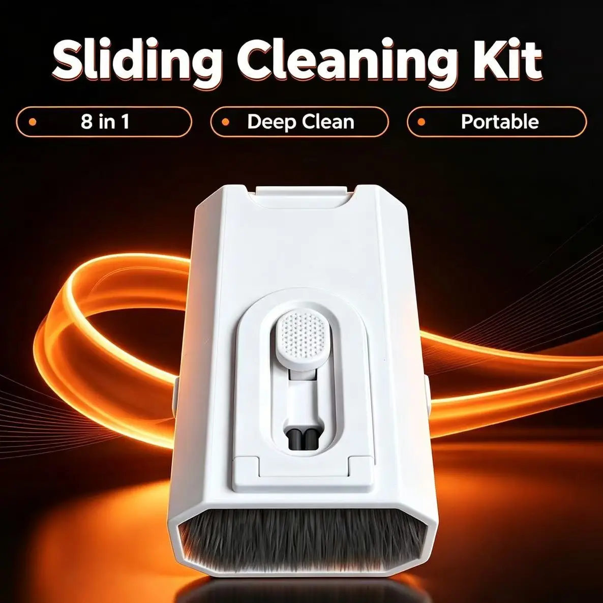 Sliding Multifunctional Electronic Cleaning Brush Kit, Portable Device Cleaner for Keyboard, Earbuds, Camera & Laptop, Essential Tech Accessories