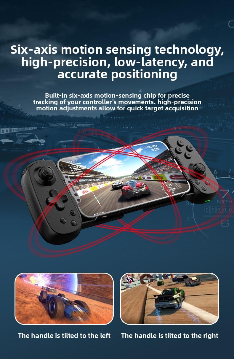 Dual Hall Effect Telescopic Gamepad - D6DP Wireless Controller for Switch Android iOS Windows