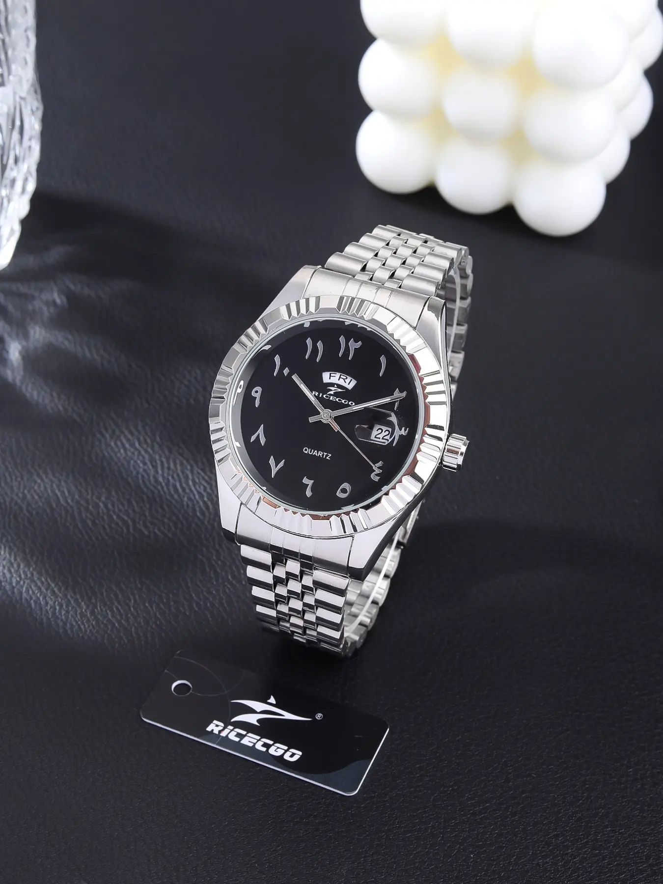 Men's Silver Steel Band Business Style Mature & Handsome Night Glow Dual Calendar Luminous Date Wristwatch Quartz Watch, Analog Quartz Watches