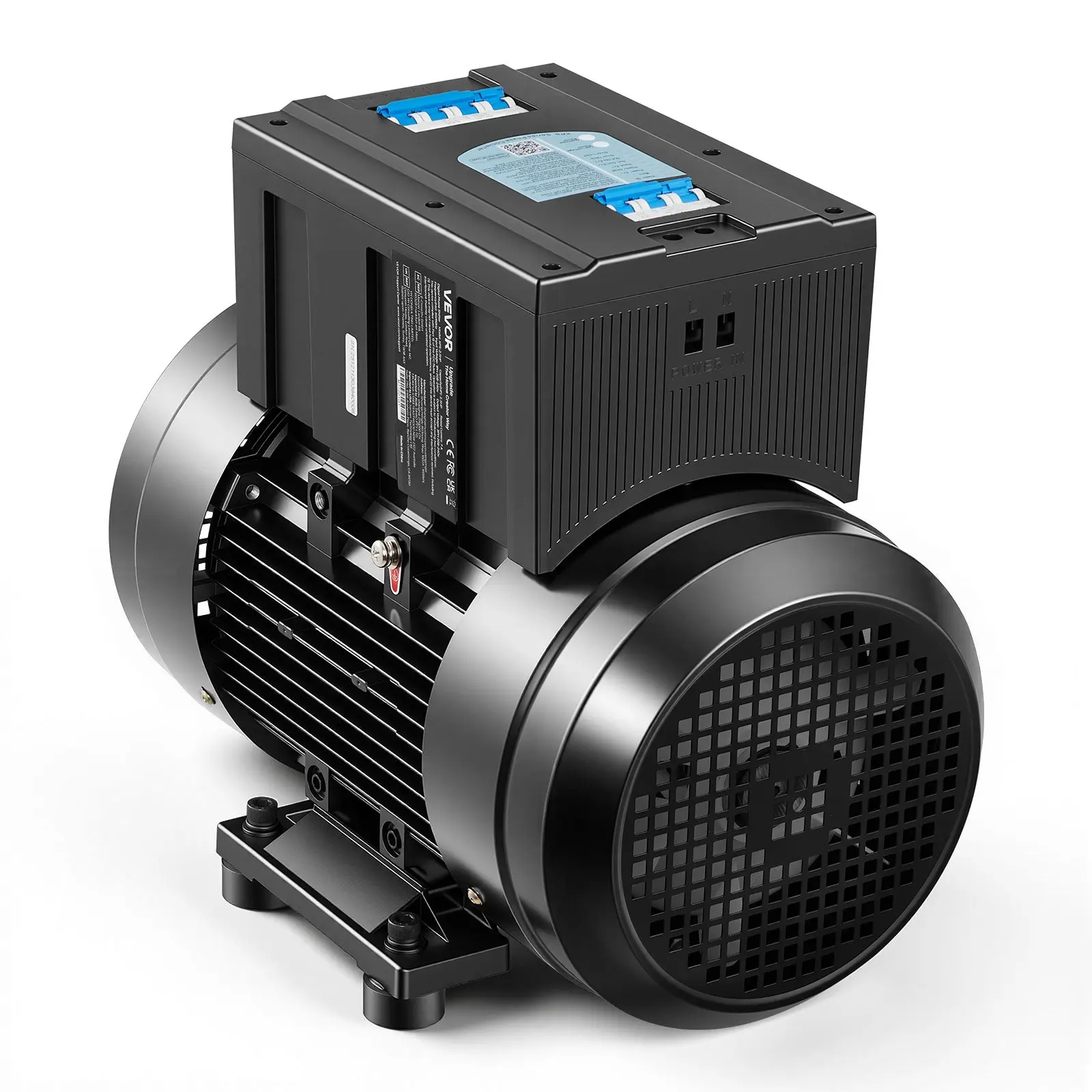 VEVOR Single Phase to 3-Phase Rotary Converter, 10HP 28A 208-240V Input/Output Rotary Phase Converter - Expandable to Higher Horsepower for Heavy-Load Equipment